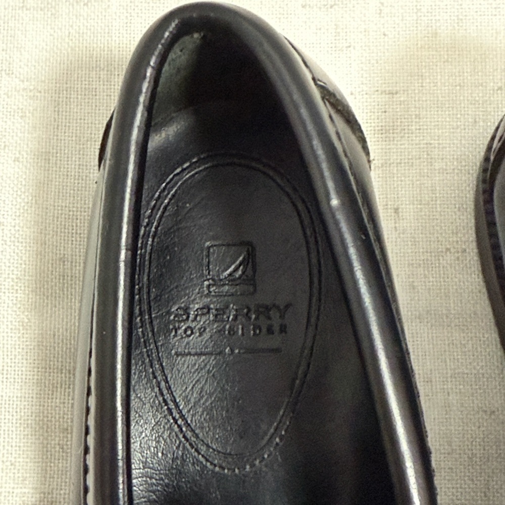 Sperry Kids Top Slider Penny Leather Black Loafers size 11N - Picture 6 of 7